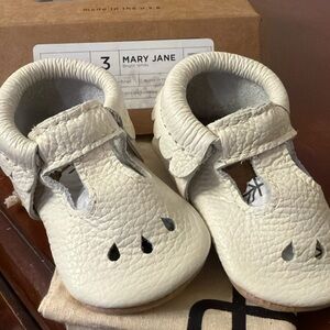Mary Jane Baby Walker Shoes - Soft White Freshly Picked size 3 (c5.5) soft sole